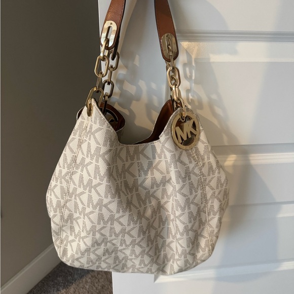 Michael Kors White and Tan Women's Bag - Picture 1 of 5